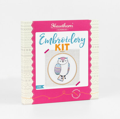 Hawthorn Handmade Owl Contemporary Embroidery Kit - 9.5 x 15cm / 3.74 x 5.9in