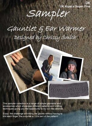 Sampler Gauntlet & Ear Warmer in UK Alpaca Super Fine DK 