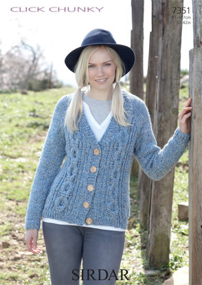 Cloudy Sky Cardigan in Sirdar Click Chunky - 7351 - Downloadable PDF