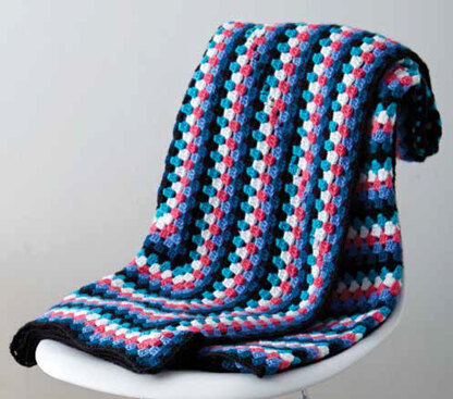 Granny Goes Bright Crochet Blanket in Caron Simply Soft and Simply Soft Brites - Downloadable PDF