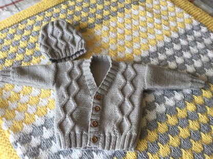 Baby boy sweater and hat