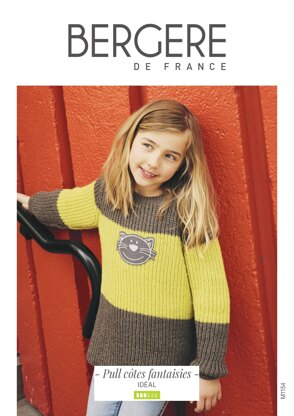 Girl Sweater in Bergere de France Ideal - M1154 - Downloadable PDF