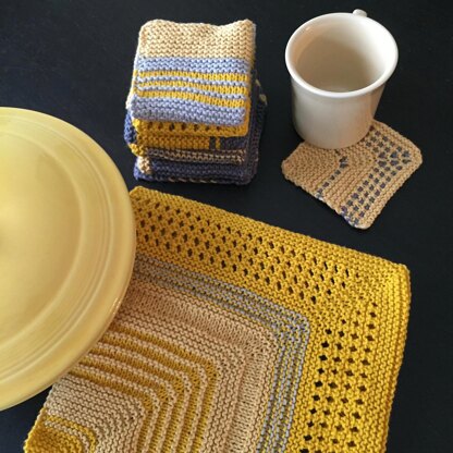 Dish Cloth - Mitred Square Decor - Dishcloth