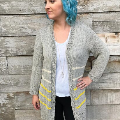 Striped Yoke Cardigan