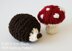 Chunky Knit Woodland Toy Ornaments: Mushroom, Acorn, Heart, Hedgehog (approx. 3")