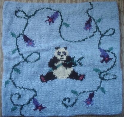 Panda in the Flowers cushion cover