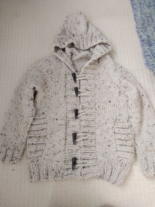 Men's thick. Cardigan with hood