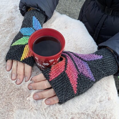 Poinsettia Fingerless Gloves