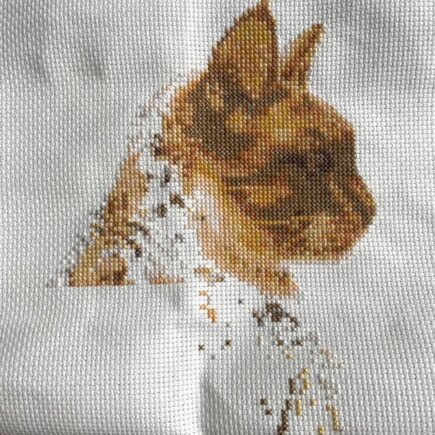 Cat Silhouette:  Orange - Counted Cross-stitch #5