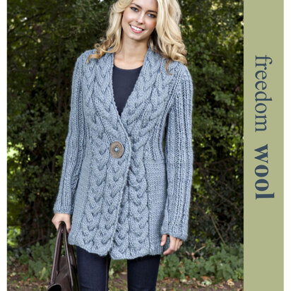 Knitted Cable Trim Jacket in Twilleys Freedom Wool - 9159