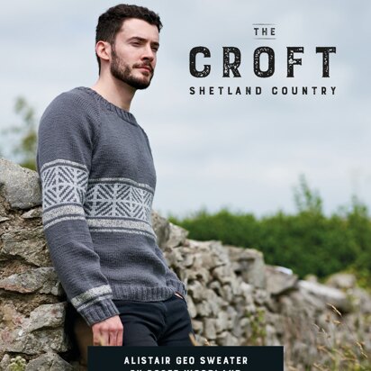 Alistair Geo Sweater in West Yorkshire Spinners The Croft Shetland Country - DBP0083 - Downloadable PDF