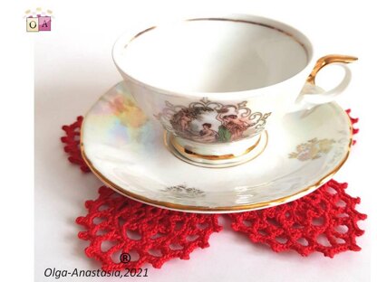 Red table doily