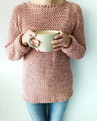 Oversized Crochet Sweater - Rose Dust Sweater