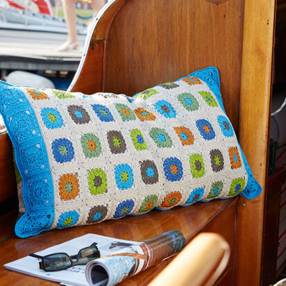 Colorful Granny Pillow in Schachenmayr Catania - S9020 - Downloadable PDF