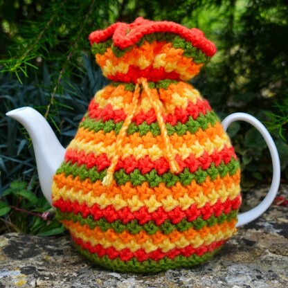 Springtime Flowers 4 Cup Teapot Cosy Knitting Pattern