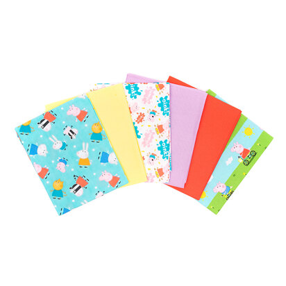 LoveCrafts Family Favourites Fat Quarter Bundle - Peppa Pig