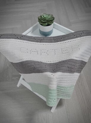 Personalised grey baby online blanket