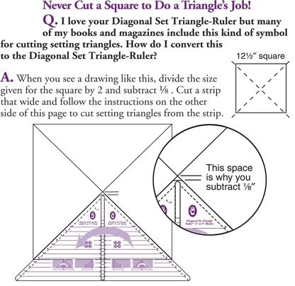 Marti Michell Ruler 6in-16in Diagonal Set Triangle Quilting Template