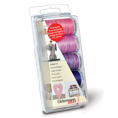 Gutermann Thread Set: Cotton No.12: 5 x 200m: Berry