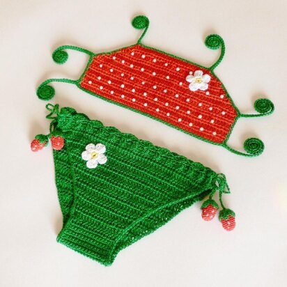 STRAWBERRY bikini, two pieces swimsuit