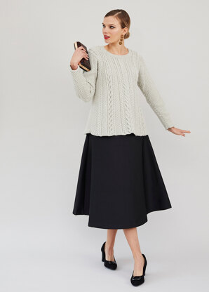 Clemence Sweater - Knitting Pattern For Women in Debbie Bliss Cashmerino Aran