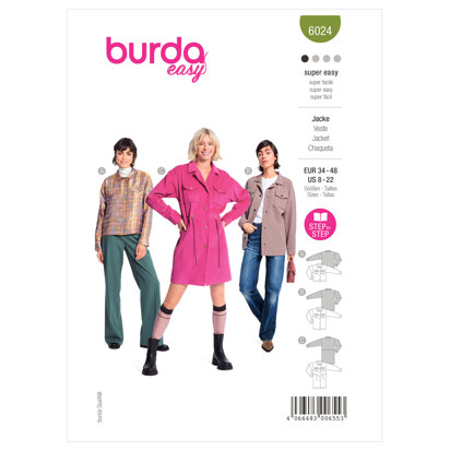 Burda Style Easy Jacket B6024 - Paper Pattern, Size 34 - 48