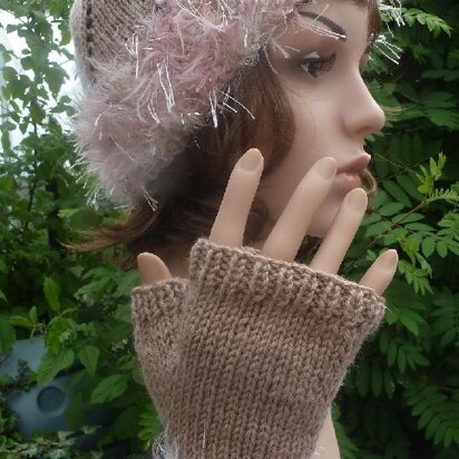 Sparkle Brim Beanie and Hand warmers