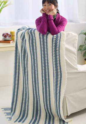 Blue Ice Throw in Red Heart Super Saver Economy Solids - WR2049