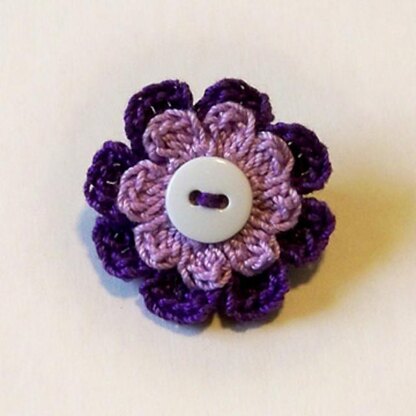 Button Flower Pin