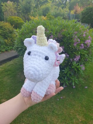 Large crochet fluffy unicorn