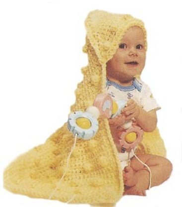 Hooded Bobble Baby Blanket in Lion Brand Jiffy