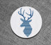 Cross Stitch Pattern Blue Head Deer with Ornament by Leonor Kiokiz