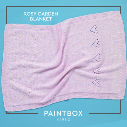 Rosy Garden Blanket - Free Knitting Pattern For Babies in Paintbox Yarns Baby DK Prints by Paintbox Yarns