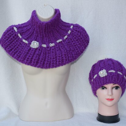 Hat and neck warmer set