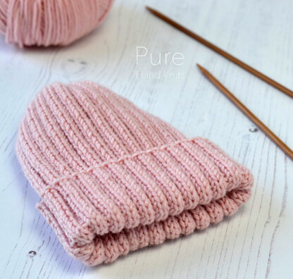 Mikki Simple Rib Hat in Sirdar Snuggly Cashmere Merino DK