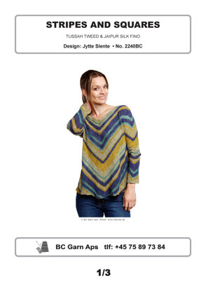 Stripes & Squares Blouse in BC Garn Tussah Tweed & Jaipur Silk Fino - 2240BC - Downloadable PDF