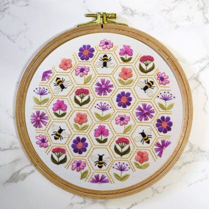 Stitchdoodles Flower Hive Hand Embroidery Pattern