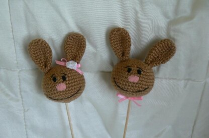 Bunny head - decoration on a stick