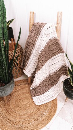 Stockinette Ridge Stitch Chunky Blanket