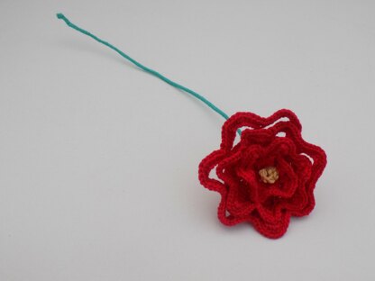 Crochet Red Rose