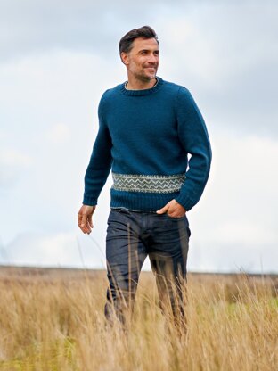 Frasier Men’s Fair Isle Band Jumper By Sarah Hatton in West Yorkshire Spinners - WYS1000272 - Downloadable PDF