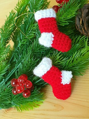 Mini Christmas stocking tree ornament
