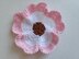 Pink and white crochet flower