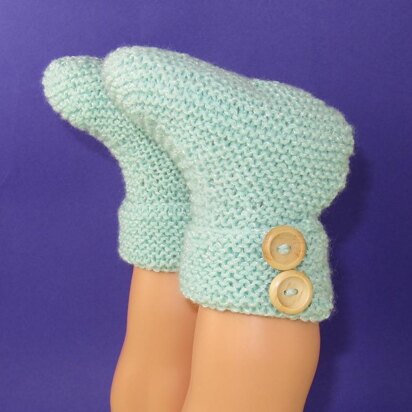 Easy Baby 2 Button Garter Stitch Booties