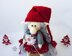 Elf girl Christmas doll knitted flat