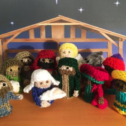 Nativity finger puppets / Christmas decorations - knitting pattern