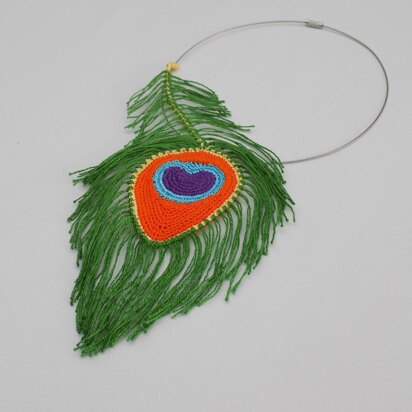 Peacock feather necklace