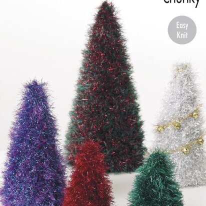 Tinsel Christmas Trees & Baubles in King Cole Tinsel Chunky - 9035 - Downloadable PDF