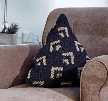 Crochet Mosaic Pillow in Caron One Pound - Downloadable PDF