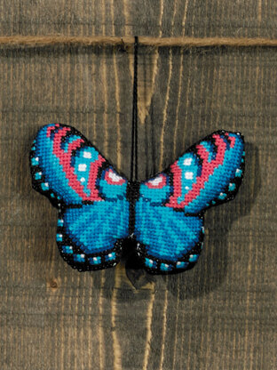 Permin Blue Butterfly Cross Stitch Kit - 9x6cm